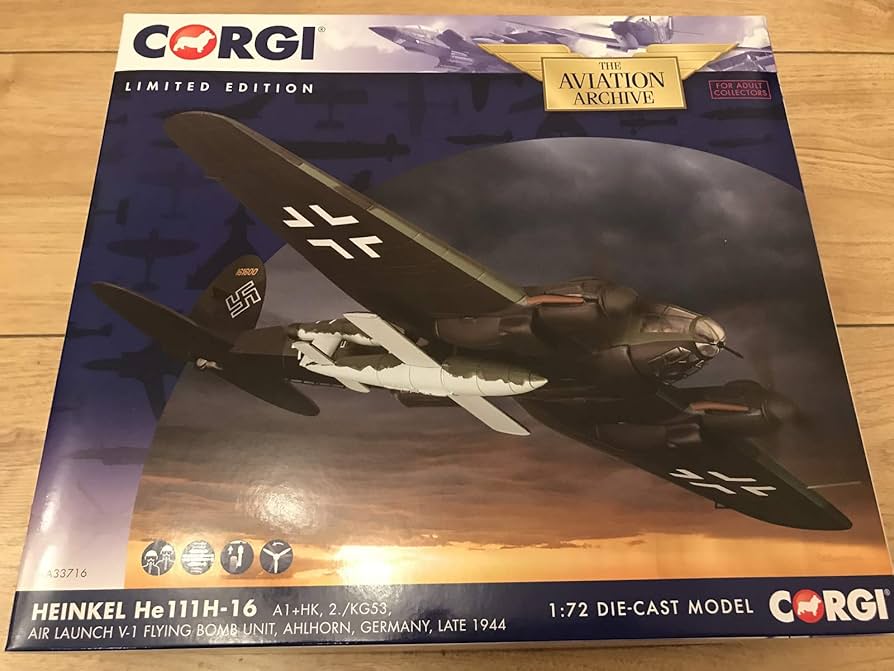 ★限定版・美品★Corgi He111 H-5 航空機モデル 1/72スケール♪ He 111P 1:72 Diecast Model - Corgi CG-AA33714 - $159.95